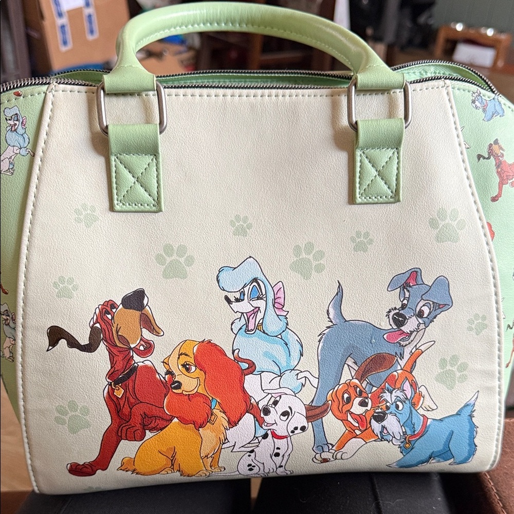 Loungefly Cream & Mint Disney Lady and the Tramp Satchel
